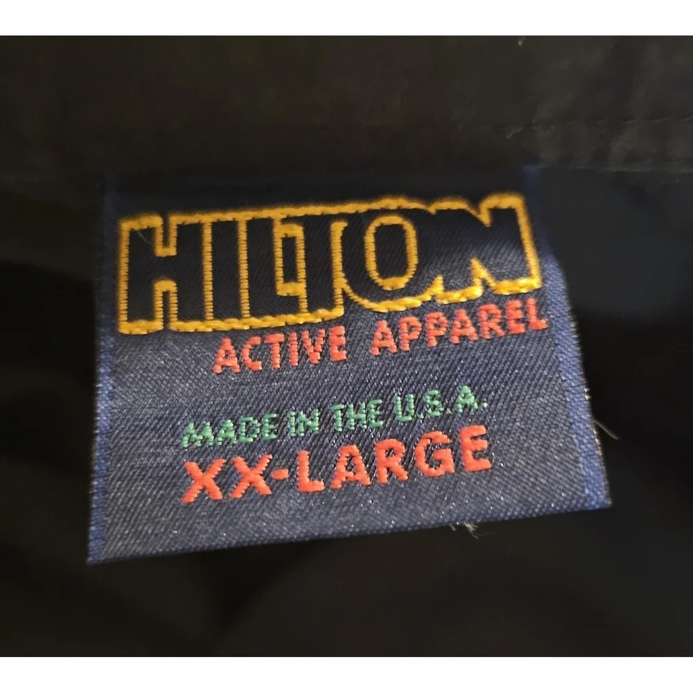 Vintage Hilton Apparel Chicago Speedway Embroidered Button Up Size XXL Black USA